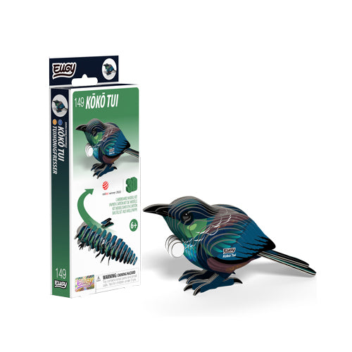 EUGY Koko Tui – Eco Friendly 3D Cardboard Bird Model Kit